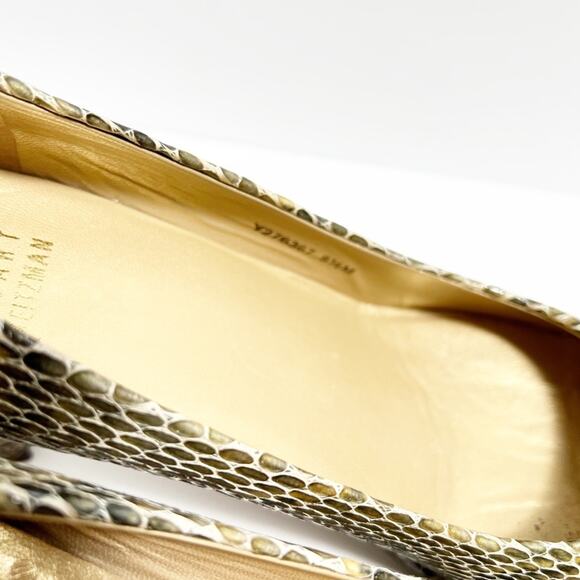 STUART WEITZMAN LOGOPLAINFIELD MUSHROOM CRYSTAL SNAKE WOMEN SIZE 8.5 WITH BOX - Picture 3 of 5